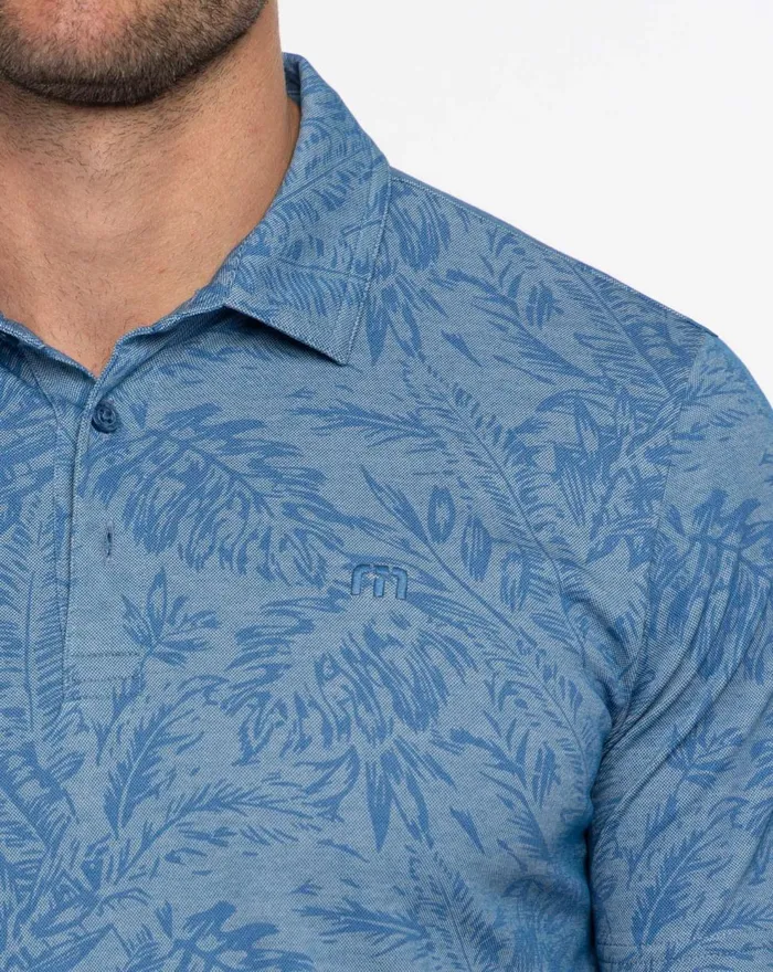 Men Polos TravisMathew FOREVER YOUNG POLO Heather Mid Blue