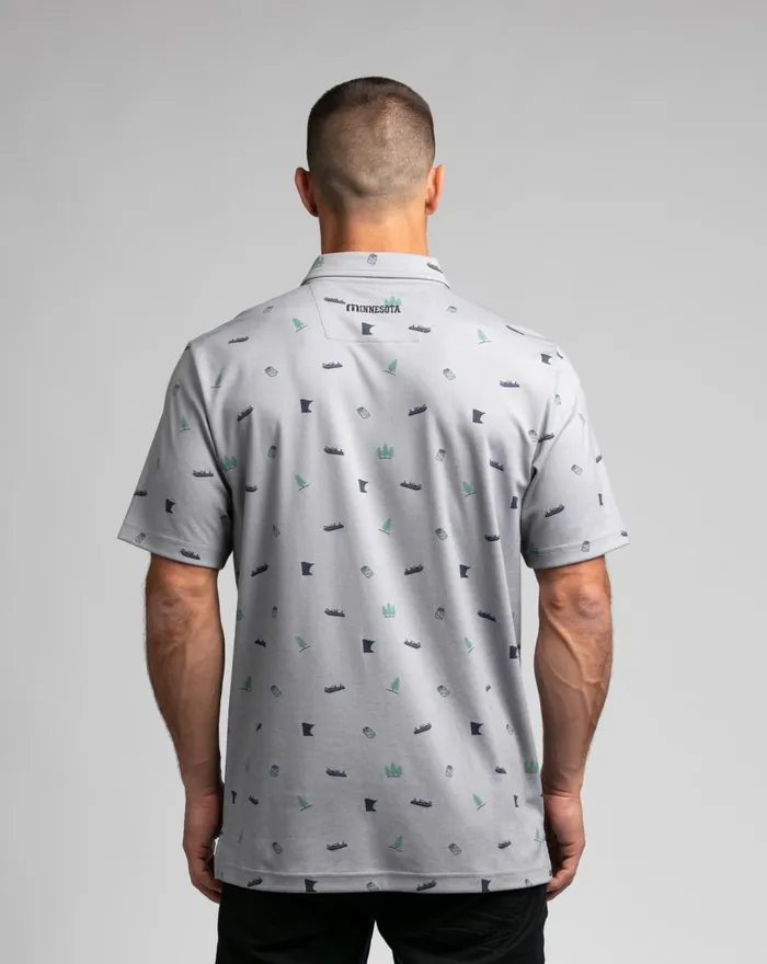 Men Polos TravisMathew FOSHAY POLO Heather Quiet Shade