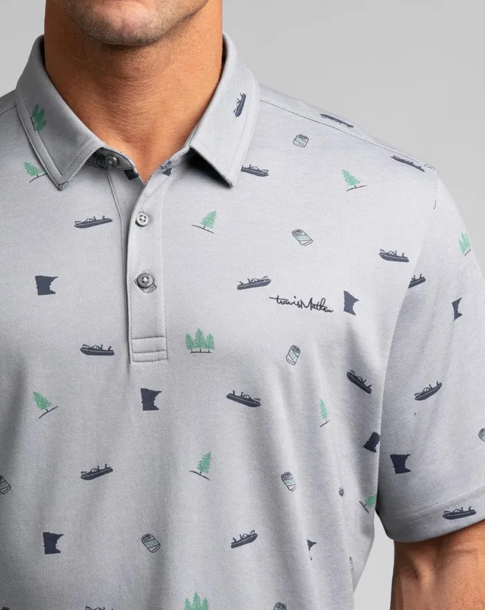 Men Polos TravisMathew FOSHAY POLO Heather Quiet Shade