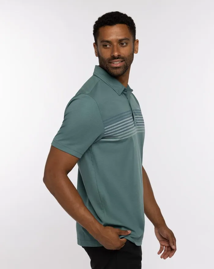 Men Polos TravisMathew GROGGY POLO Silver Pine