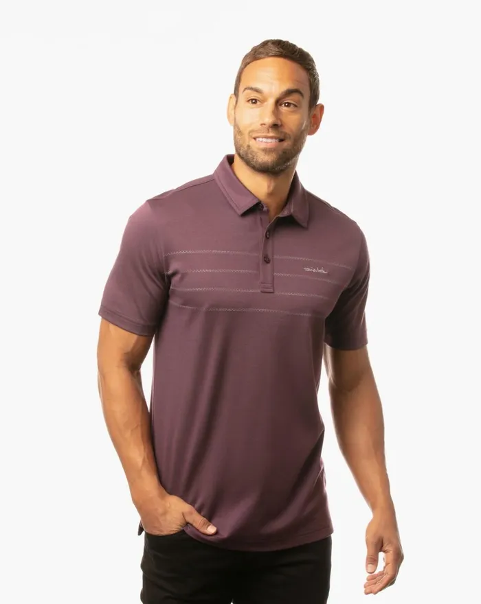 Men Polos TravisMathew HANGOVER CURE POLO Mauve Wineblue Nights