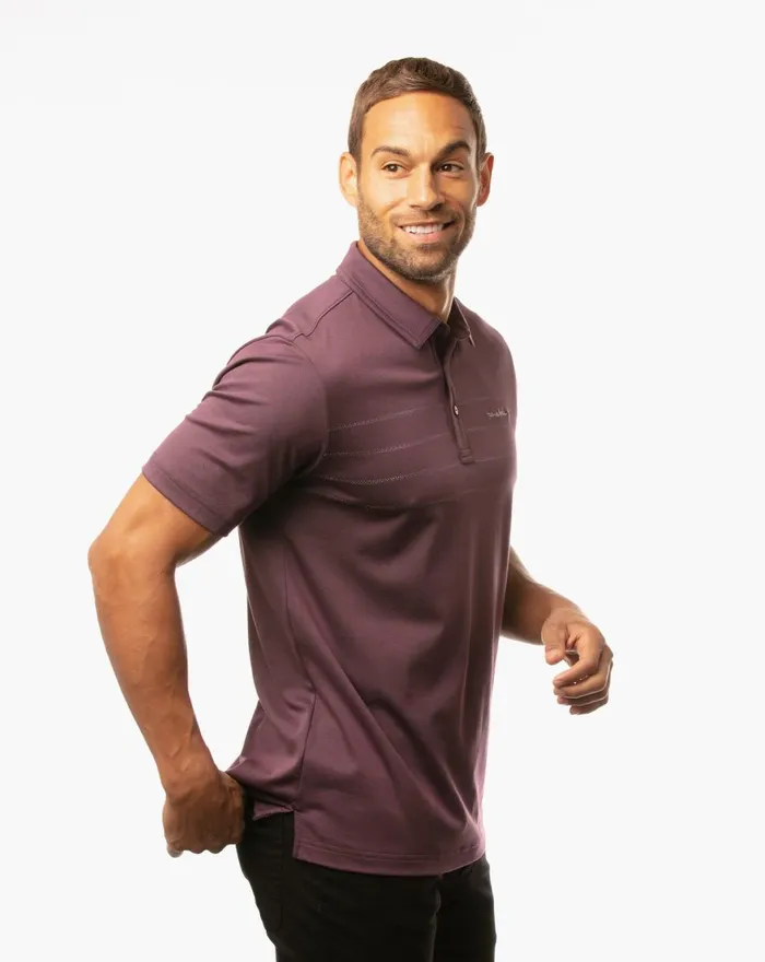 Men Polos TravisMathew HANGOVER CURE POLO Mauve Wineblue Nights