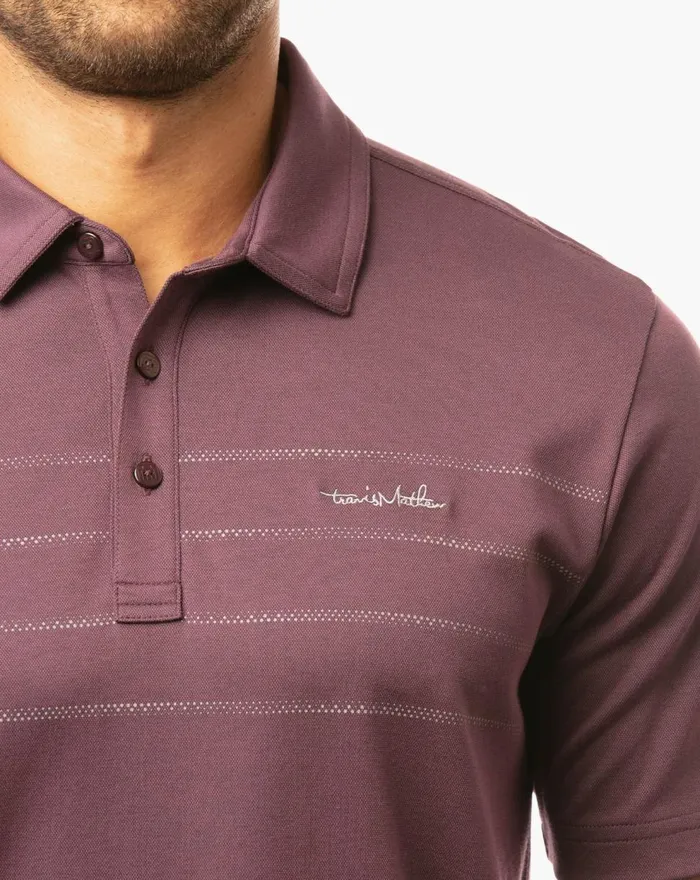 Men Polos TravisMathew HANGOVER CURE POLO Mauve Wineblue Nights