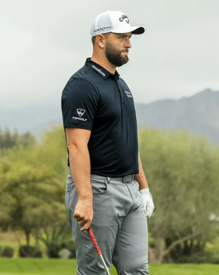 Men Polos TravisMathew HEATER TOUR LOGO POLO Black