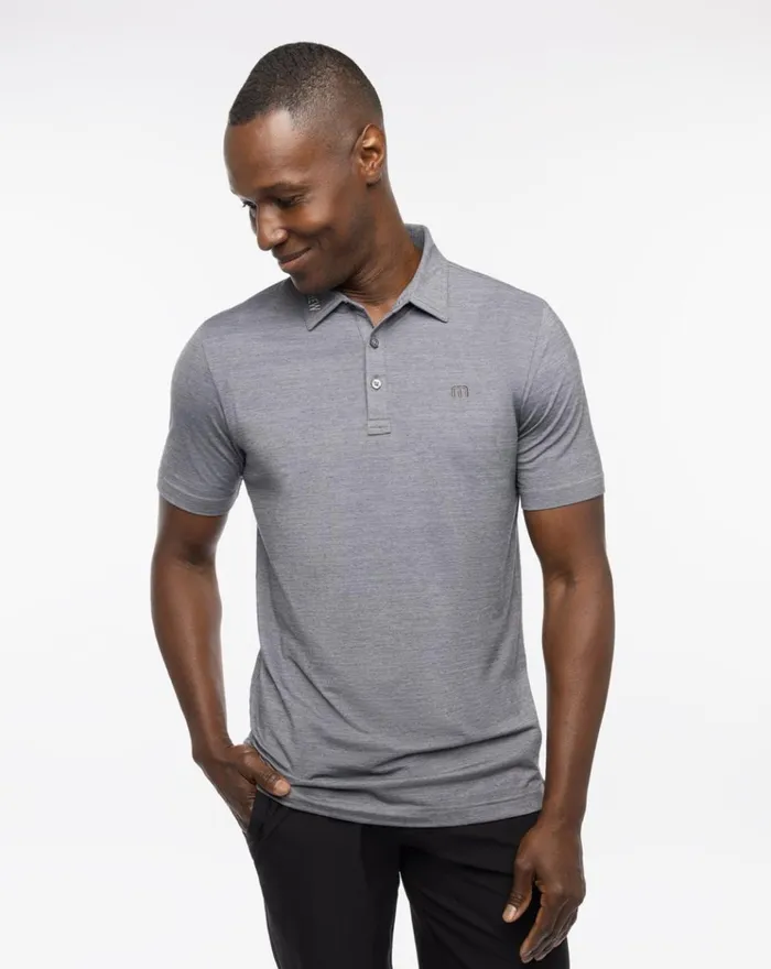 Men Polos TravisMathew HEATER TOUR LOGO POLO Sleetquiet Shade