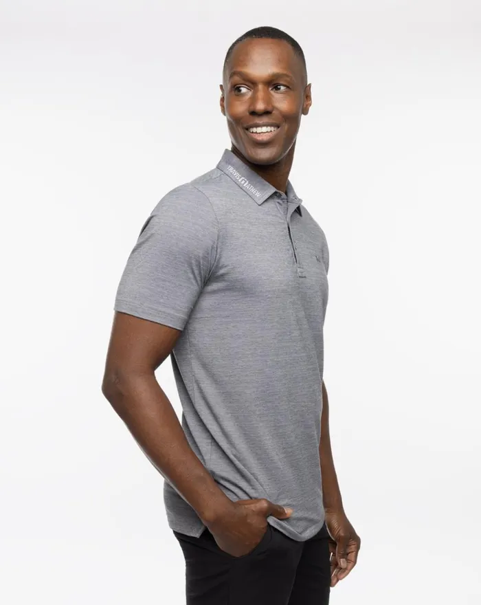 Men Polos TravisMathew HEATER TOUR LOGO POLO Sleetquiet Shade