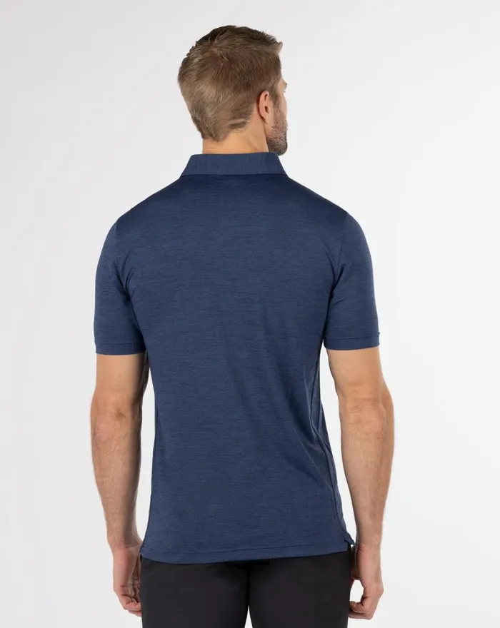 Men Polos TravisMathew HEATING UP GOLF POLO Heather Navy