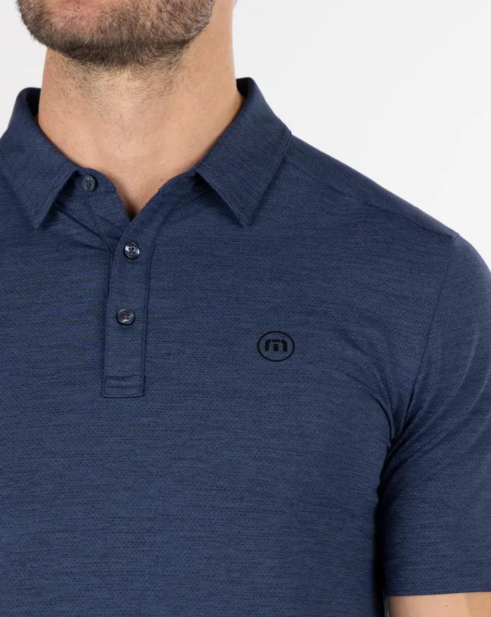 Men Polos TravisMathew HEATING UP GOLF POLO Heather Navy