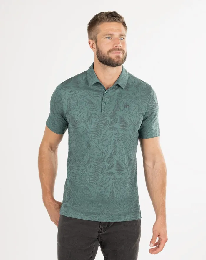 Men Polos TravisMathew HIDDEN FALLS POLO Silver Pine