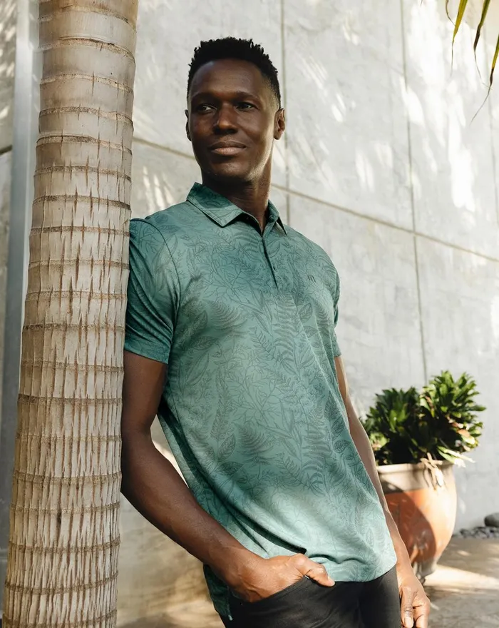 Men Polos TravisMathew HIDDEN FALLS POLO Silver Pine