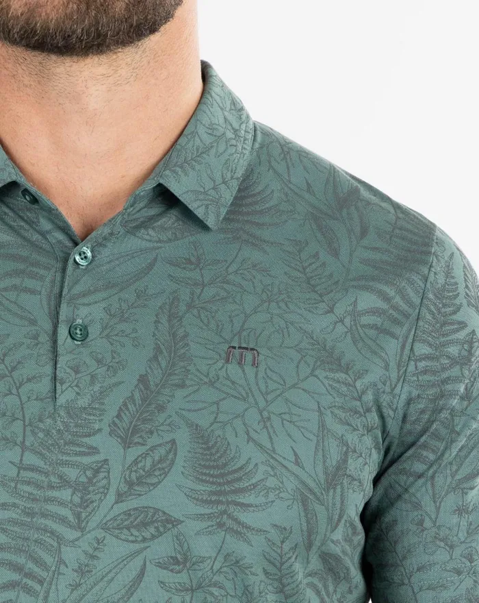 Men Polos TravisMathew HIDDEN FALLS POLO Silver Pine