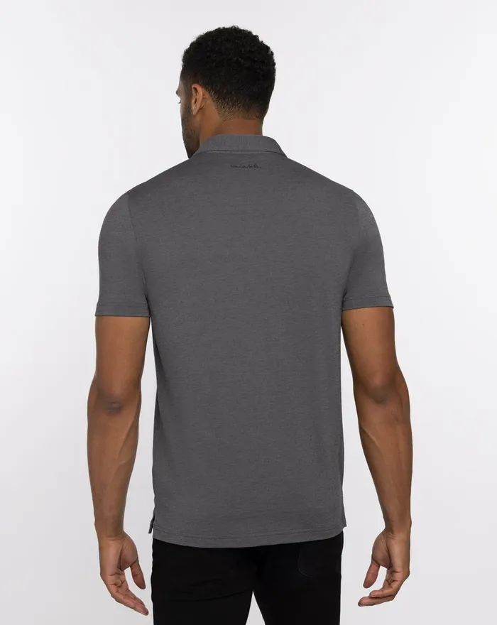 Men Polos TravisMathew HORCHATA POLO Heather Dark Grey