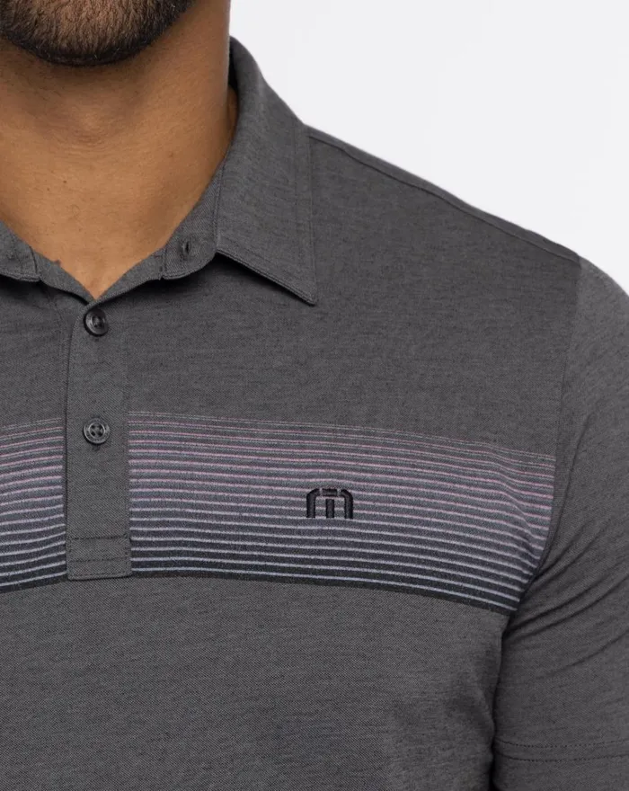 Men Polos TravisMathew HORCHATA POLO Heather Dark Grey