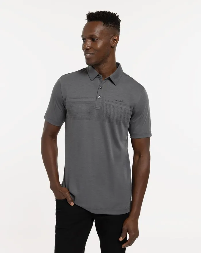 Men Polos TravisMathew JUMP THE FENCE POLO Heather Dark Grey