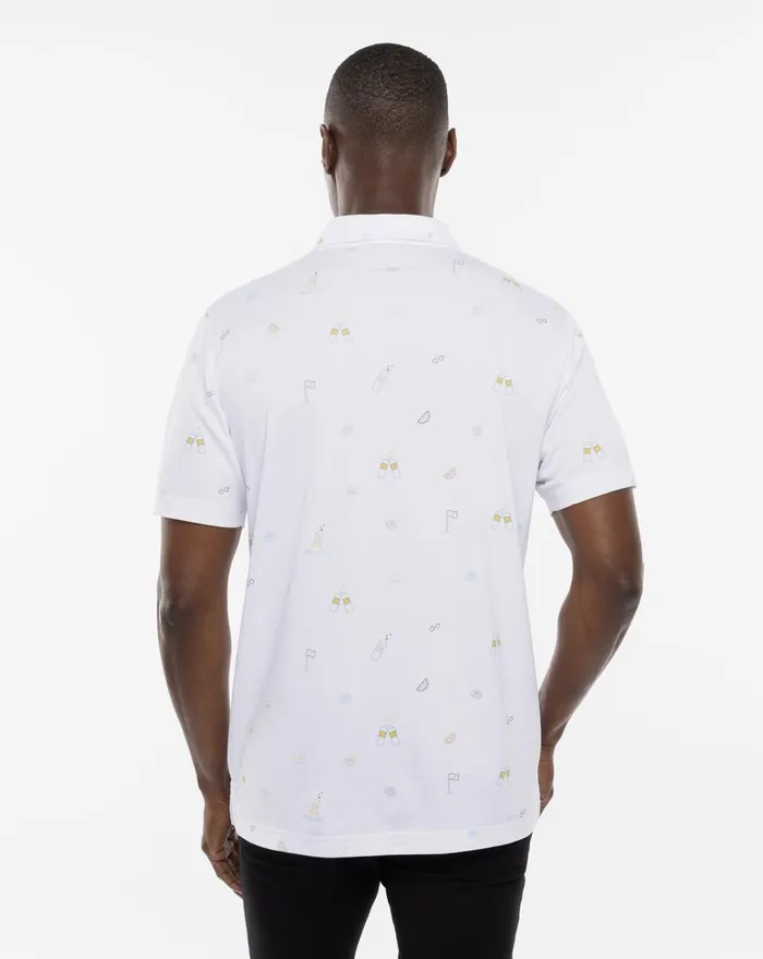 Men Polos TravisMathew KEEP EM COMING POLO White