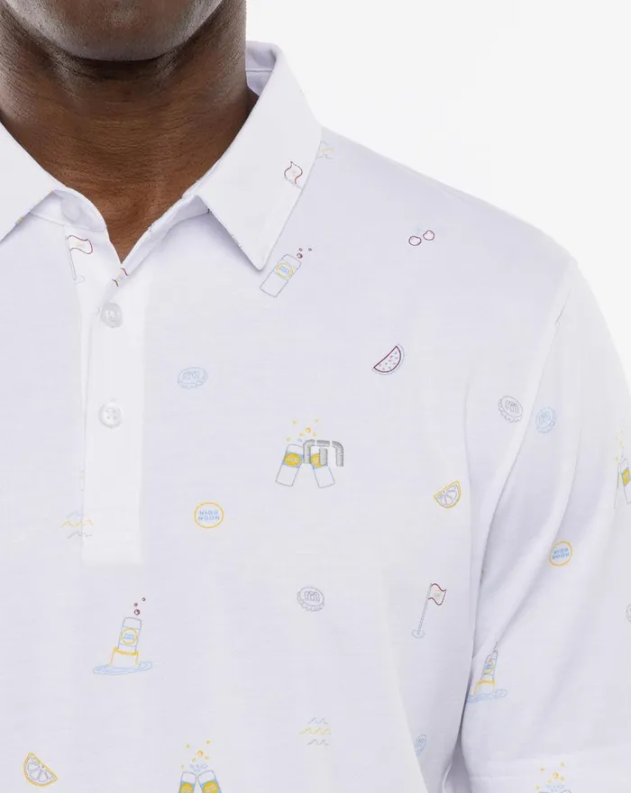 Men Polos TravisMathew KEEP EM COMING POLO White