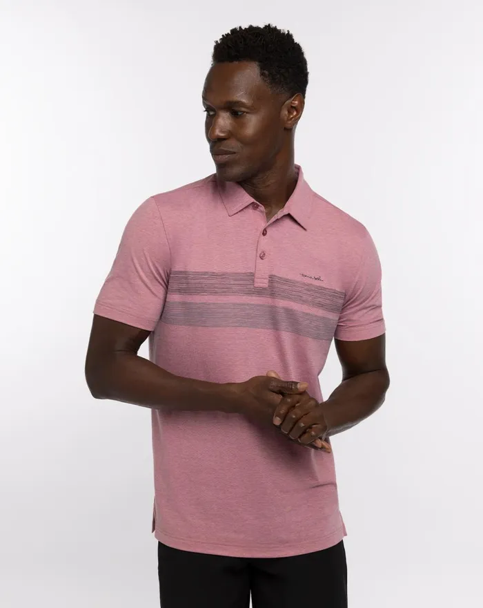 Men Polos TravisMathew KING OF CABO POLO Heather Earth Red