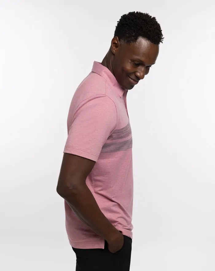 Men Polos TravisMathew KING OF CABO POLO Heather Earth Red