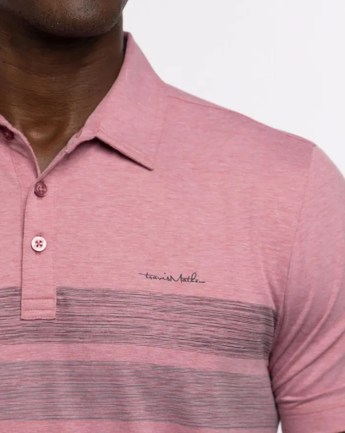 Men Polos TravisMathew KING OF CABO POLO Heather Earth Red
