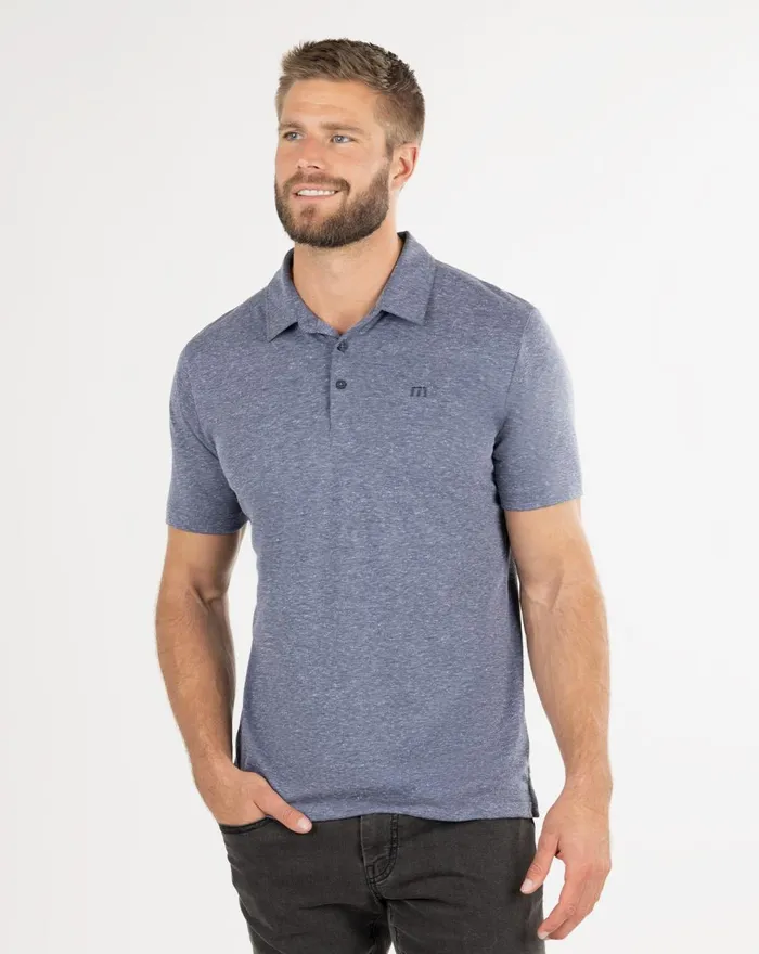 Men Polos TravisMathew KNOT ON CALL POLO Heather Mood Indigo