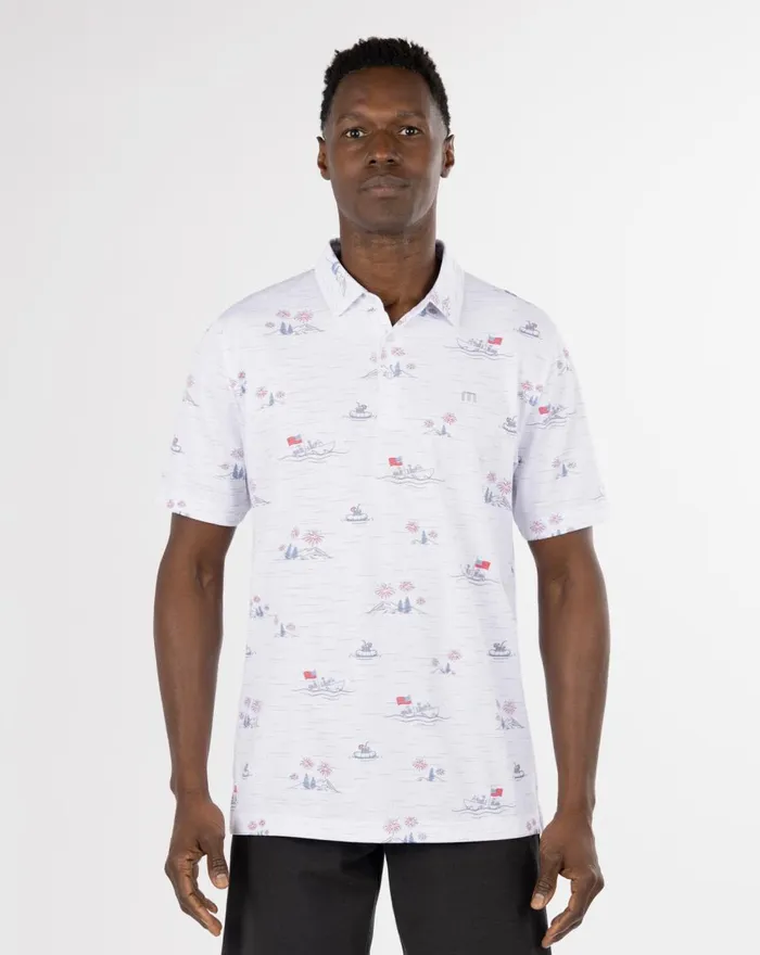 Men Polos TravisMathew LAKE BREAK POLO White