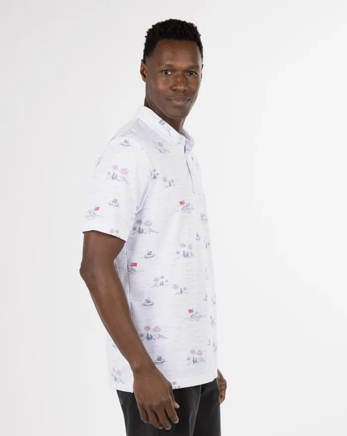 Men Polos TravisMathew LAKE BREAK POLO White