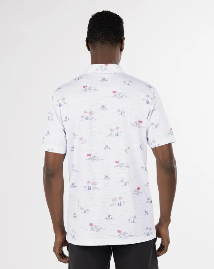 Men Polos TravisMathew LAKE BREAK POLO White