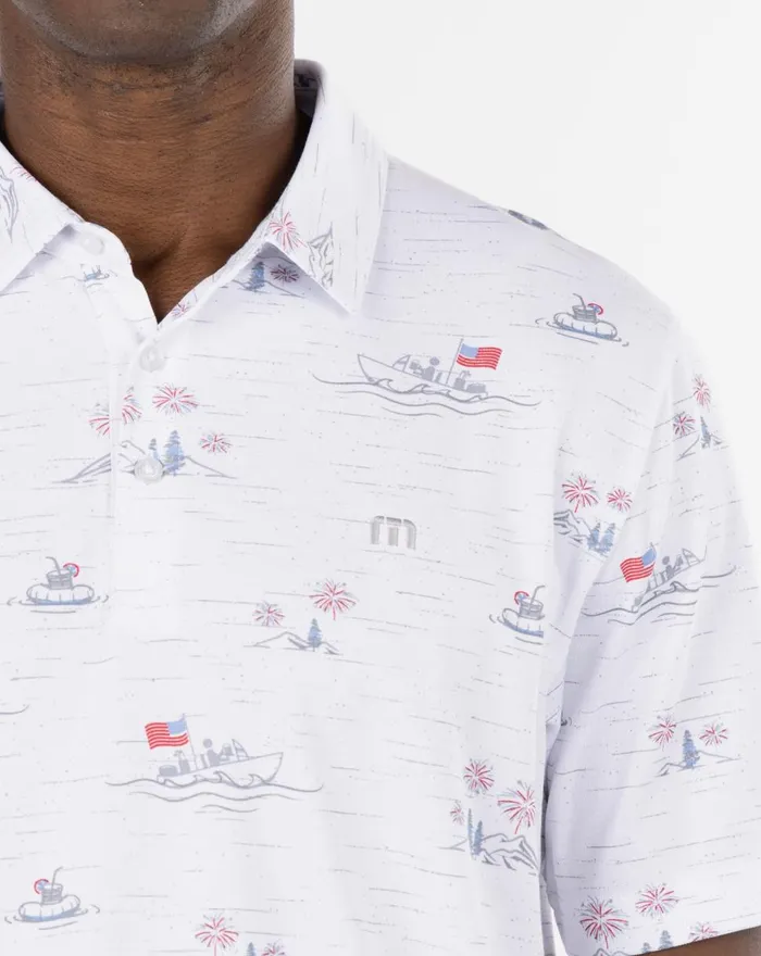 Men Polos TravisMathew LAKE BREAK POLO White