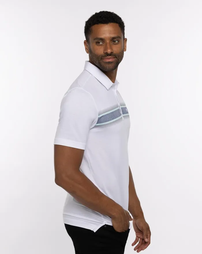Men Polos TravisMathew LIME ON THE RIM POLO White