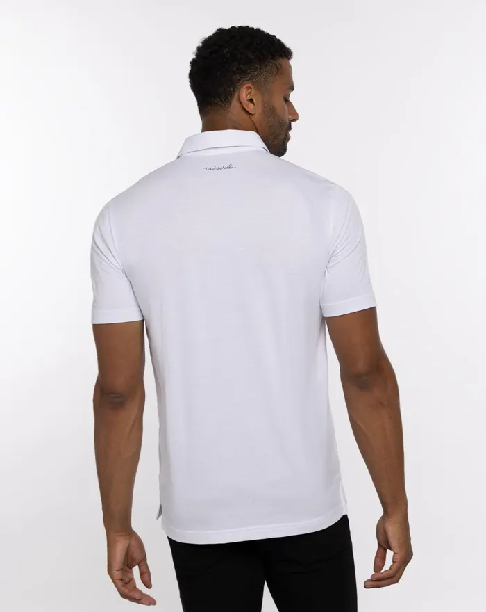 Men Polos TravisMathew LIME ON THE RIM POLO White