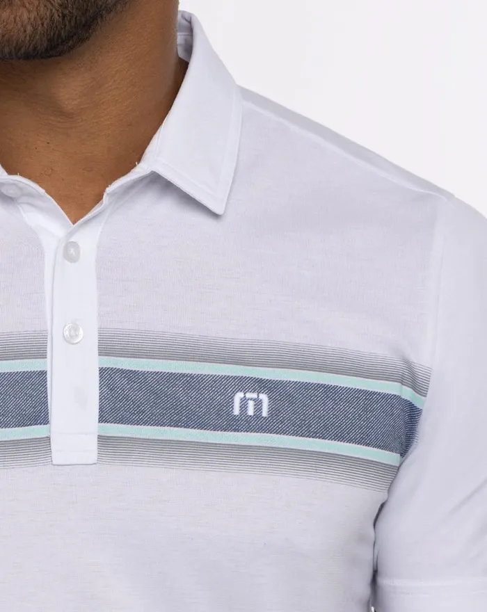 Men Polos TravisMathew LIME ON THE RIM POLO White