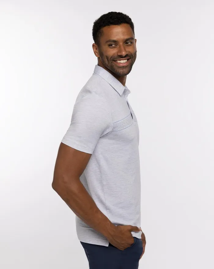 Men Polos TravisMathew LOCAL TIME POLO Heather Light Grey