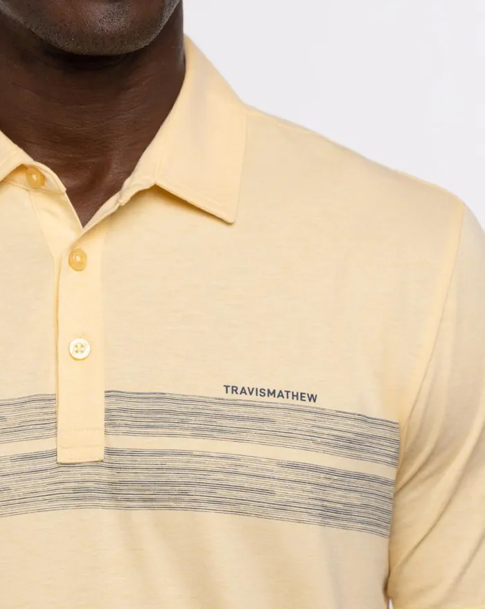 Men Polos TravisMathew LOT OF PESOS POLO Heather Golden Cream
