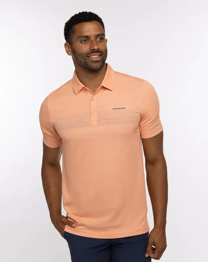 Men Polos TravisMathew MESA CENTRAL POLO Heather Melon
