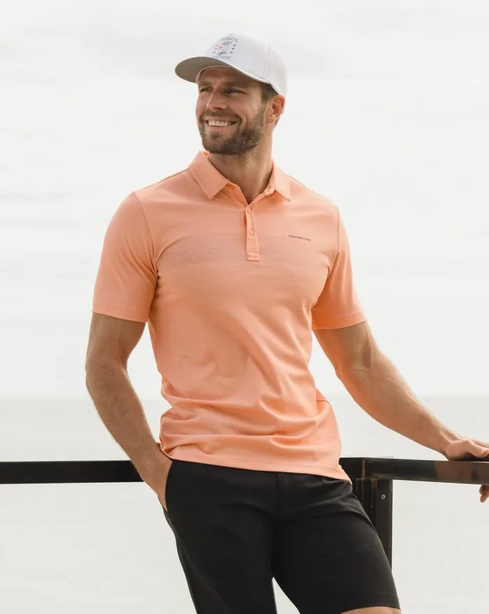 Men Polos TravisMathew MESA CENTRAL POLO Heather Melon