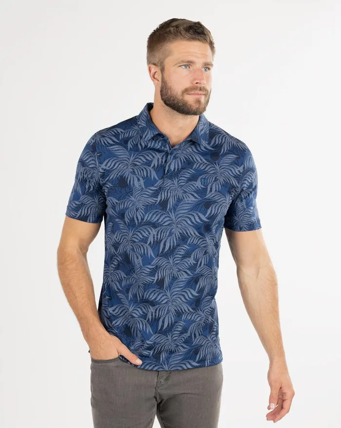 Men Polos TravisMathew MOUNTAIN DOWN POLO Estate Blue