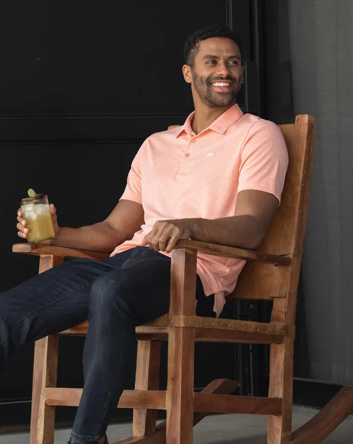 Men Polos TravisMathew MUCHO GUSTO POLO Heather Melon