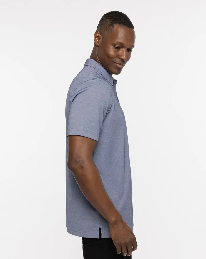 Men Polos TravisMathew NO MAPS POLO Heather Peacoat
