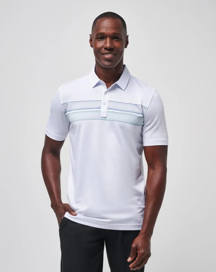 Men Polos TravisMathew OCEAN TIME POLO White