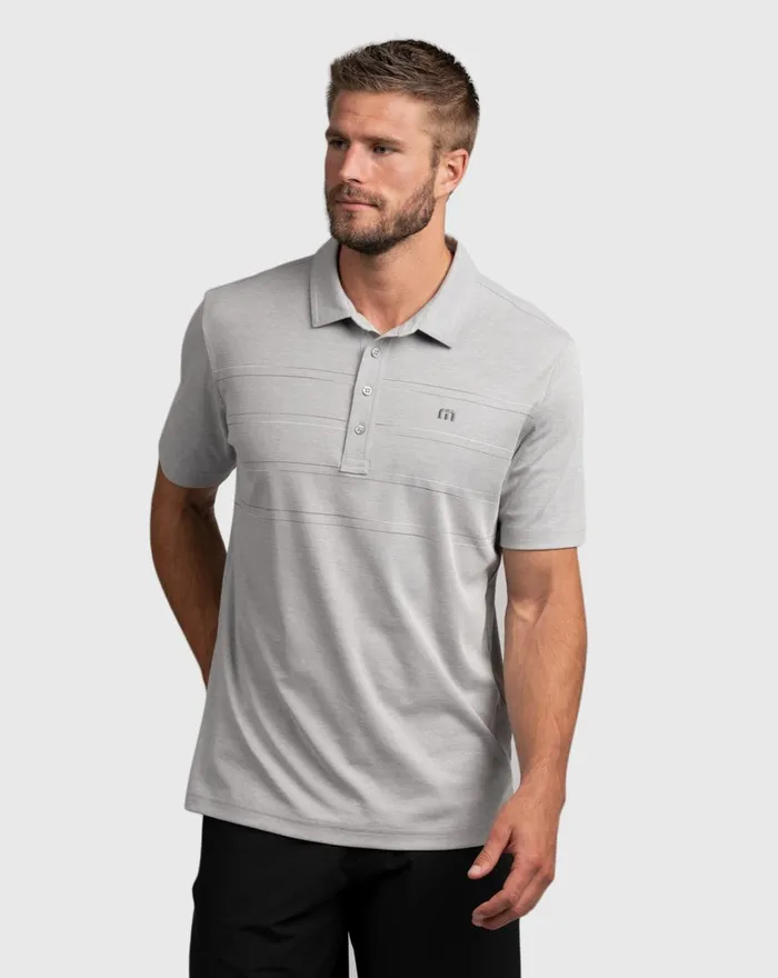Men Polos TravisMathew ONTO SOMETHING HERE POLO Heather Sleet