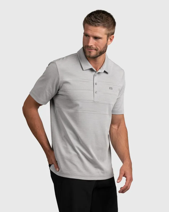 Men Polos TravisMathew ONTO SOMETHING HERE POLO Heather Sleet
