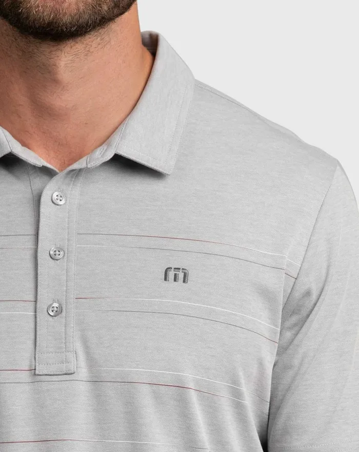 Men Polos TravisMathew ONTO SOMETHING HERE POLO Heather Sleet