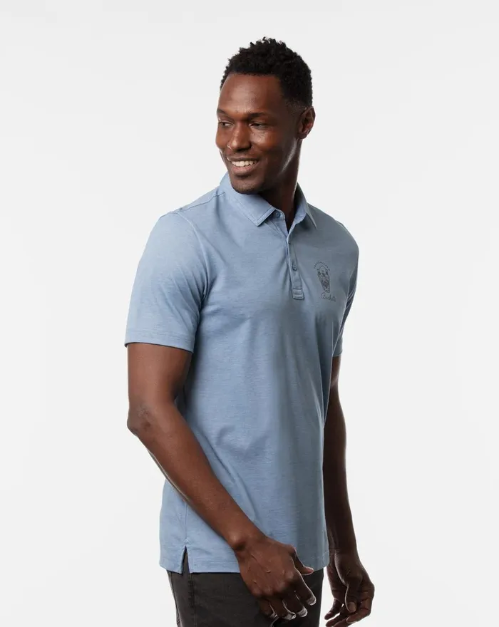 Men Polos TravisMathew PLAY MAKER POLO Heather Copen Blue