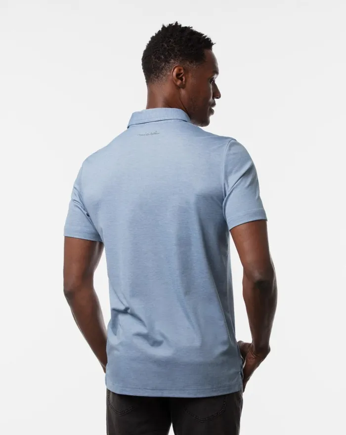 Men Polos TravisMathew PLAY MAKER POLO Heather Copen Blue