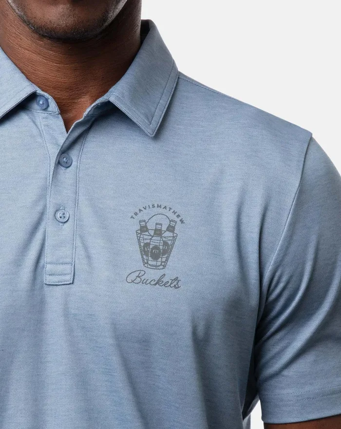 Men Polos TravisMathew PLAY MAKER POLO Heather Copen Blue