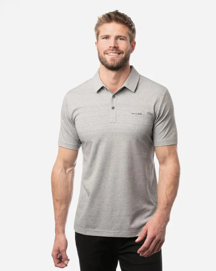 Men Polos TravisMathew RAGER POLO Heather Grey