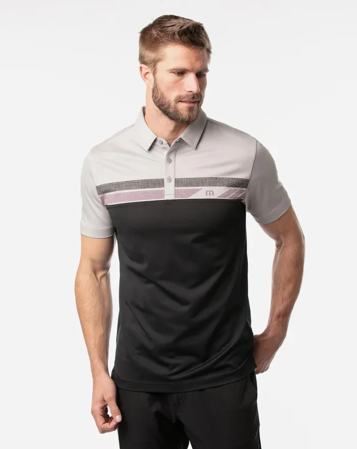 Men Polos TravisMathew REAL TREAT POLO Heather Light Grey