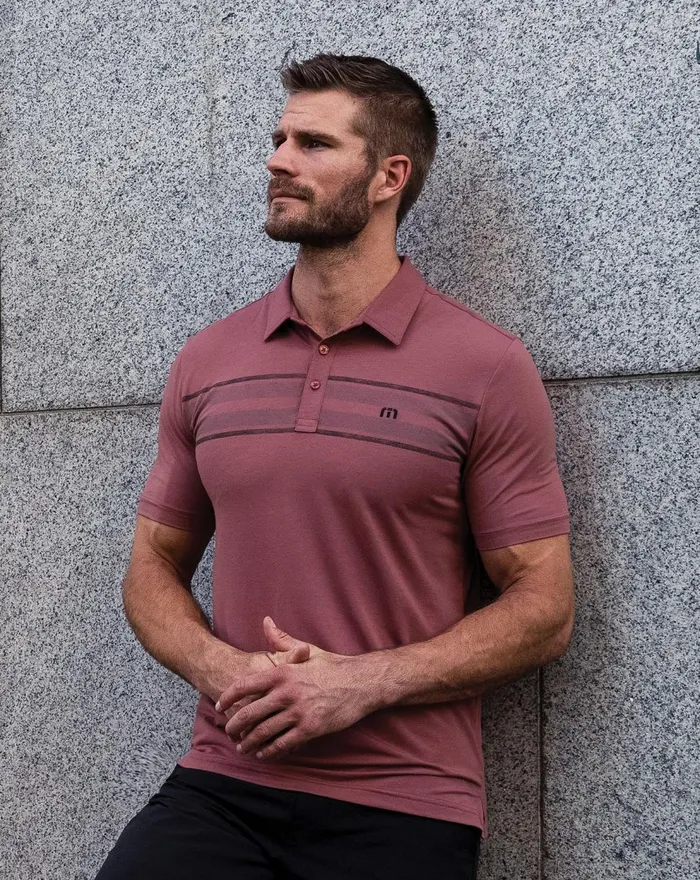 Men Polos TravisMathew RED RIVER POLO Roan Rouge