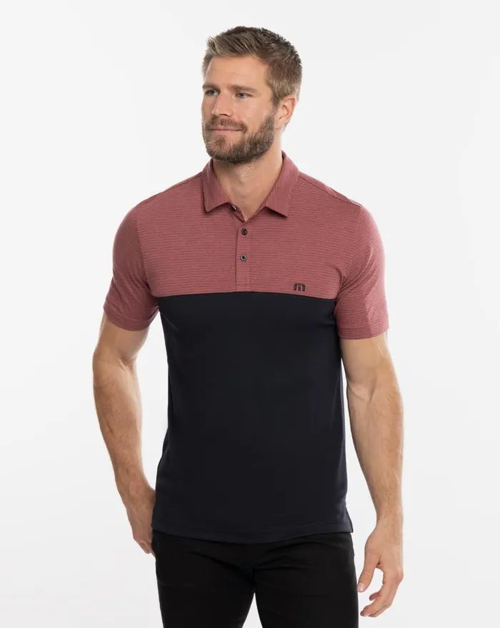 Men Polos TravisMathew RIVERBANK POLO Roan Rouge