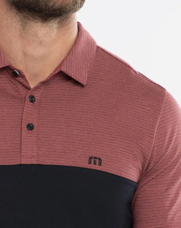 Men Polos TravisMathew RIVERBANK POLO Roan Rouge